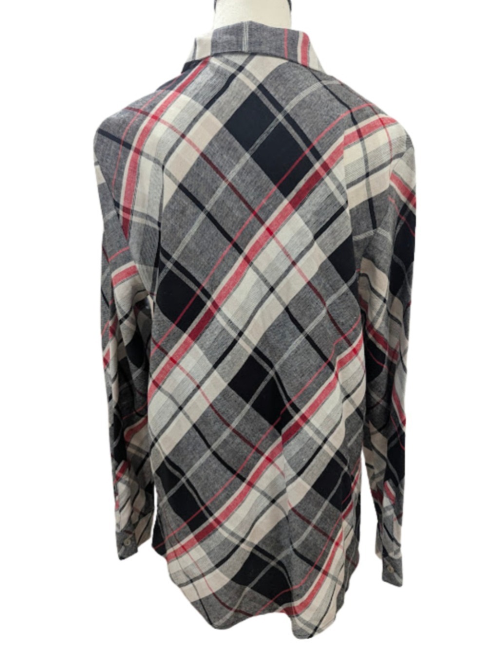 Linen Blend Plaid Requirements Womens Shirt M Grunge Academia Cabincore Y2K - Picture 3 of 9